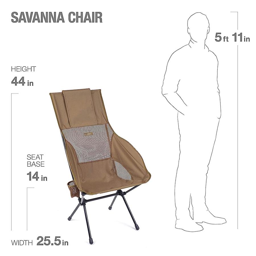 HELINOX SAVANNA HIGH-BACK COLLAPSIBLE CAMP CHAIR, COYOTE TAN | Helinox | 08