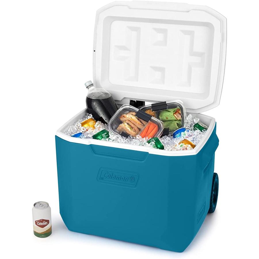 Coleman Chiller Series 60qt Wheeled Insulated Portable Cooler, Ice Retention Hard Cooler with Heavy Duty Wheels and Handle | Coleman | 02