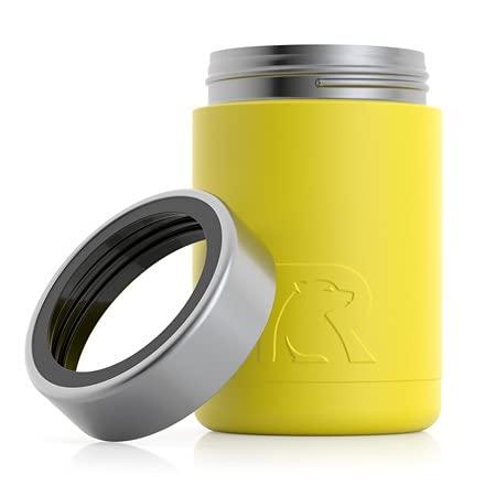 RTIC CAN COOLER WITH SPLASH PROOF LID, 12 OZ, SUNFLOWER, STAINLESS STEEL, SWEAT PROOF, VACUUM-INSULATED, KEEPS HOT & COLD LONGER, MADE FOR STANDA | 