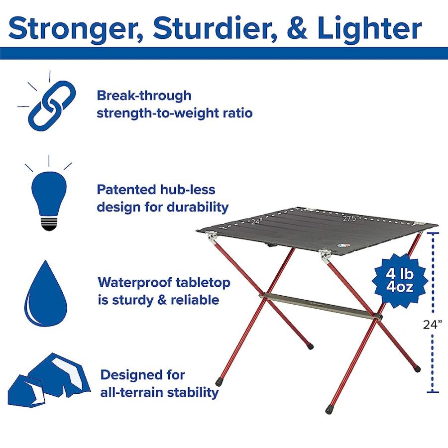 BIG AGNES WOODCHUCK & SOUL KITCHEN TABLES - ULTRALIGHT, HARD-TOP TABLES FOR CAMPING AND BACKPACKING, SOUL KITCHEN TABLE (ASPHALT) | BIG AGNES | 01