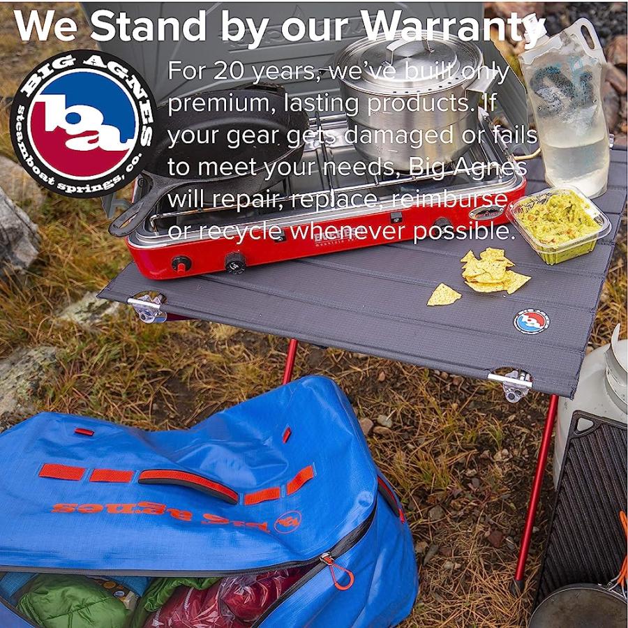 BIG AGNES WOODCHUCK & SOUL KITCHEN TABLES - ULTRALIGHT, HARD-TOP TABLES FOR CAMPING AND BACKPACKING, SOUL KITCHEN TABLE (ASPHALT) | BIG AGNES | 05