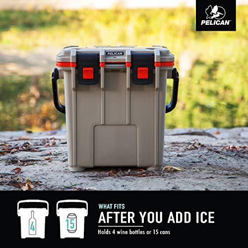 PELICAN 20QT ELITE COOLER (DARK GREY/GREEN) | 15 CAN OR 4 WINE BOTTLE CAPACITY WITH ICE | 2 DAY ICE RETENTION | GUARANTEED FOR LIFE | PELICAN PRODUCTS | 04