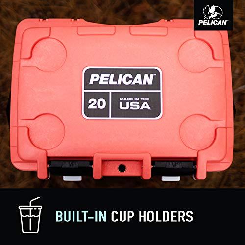 PELICAN 20QT ELITE COOLER (DARK GREY/GREEN) | 15 CAN OR 4 WINE BOTTLE CAPACITY WITH ICE | 2 DAY ICE RETENTION | GUARANTEED FOR LIFE | PELICAN PRODUCTS | 07