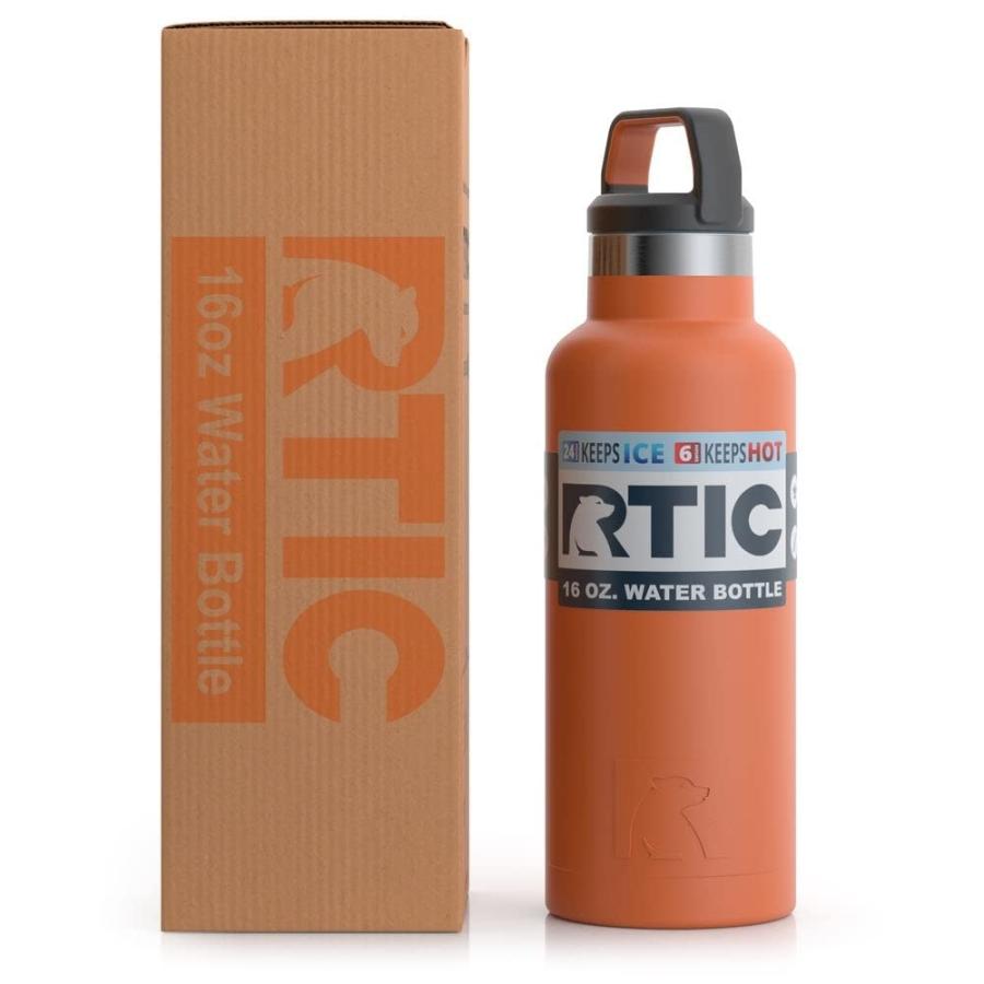 RTIC 16 OZ VACUUM INSULATED WATER BOTTLE, METAL STAINLESS STEEL DOUBLE WALL INSULATION, BPA FREE REUSABLE, LEAK-PROOF THERMOS FLASK FOR HOT AND C |  | 01