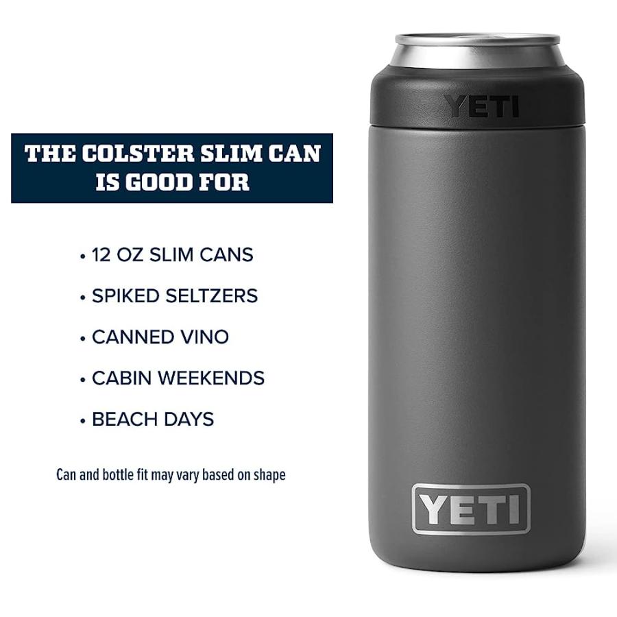 YETI RAMBLER 12 OZ. COLSTER SLIM CAN INSULATOR FOR THE SLIM HARD SELTZER CANS, CHARCOAL | YETI | 03
