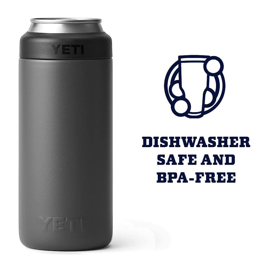 YETI RAMBLER 12 OZ. COLSTER SLIM CAN INSULATOR FOR THE SLIM HARD SELTZER CANS, CHARCOAL | YETI | 04