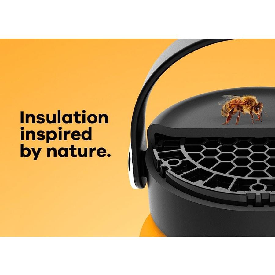 HYDRO FLASK WIDE MOUTH BPA FREE HONEYCOMB INSULATED SPORTS WATER BOTTLE FLEX CAP, BLACK | HYDRO FLASK | 03