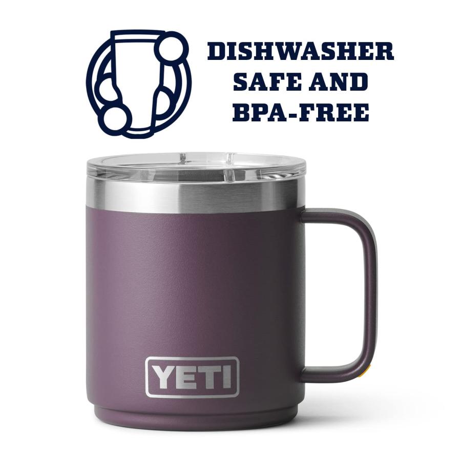 YETI Rambler 10オンス スタッカブルマグ マグスライダー蓋付き 真空断熱 ステンレス製、ノルディックパープル | YETI | 03