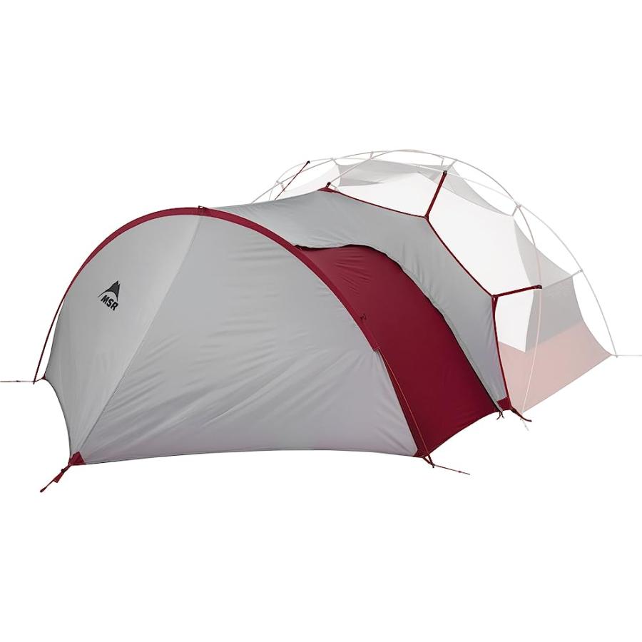 MSR GEAR SHED TENT ATTACHABLE SHELTER FOR ELIXIR & HUBBA TENTS,WHITE/RED, COUNT OF 2, WHITE/RED | MSR