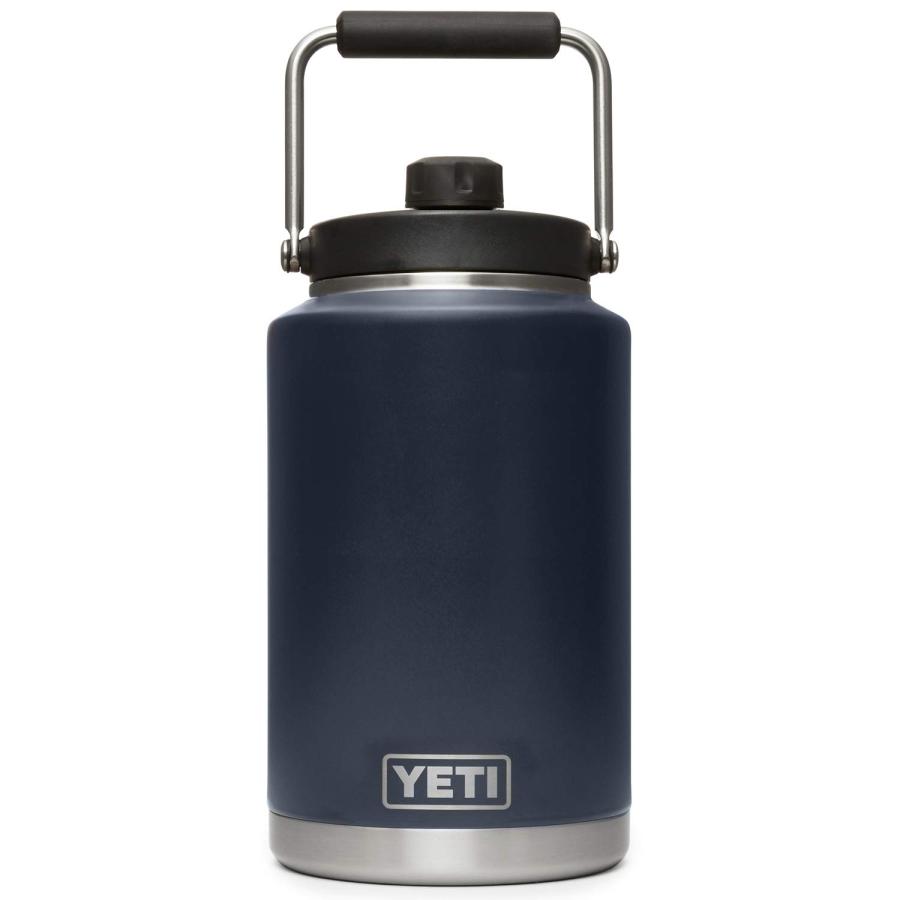 YETI Rambler 1ガロン ジャグ マグキャップ付き 真空断熱 ステンレス製、ネイビー | YETI