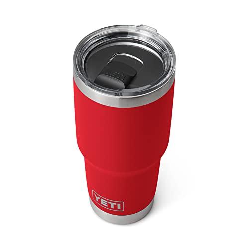 YETI RAMBLER 30 OZ TUMBLER, STAINLESS STEEL, VACUUM INSULATED WITH MAGSLIDER LID (RESCUE RED, 1 COUNT (PACK OF 1)) | YETI