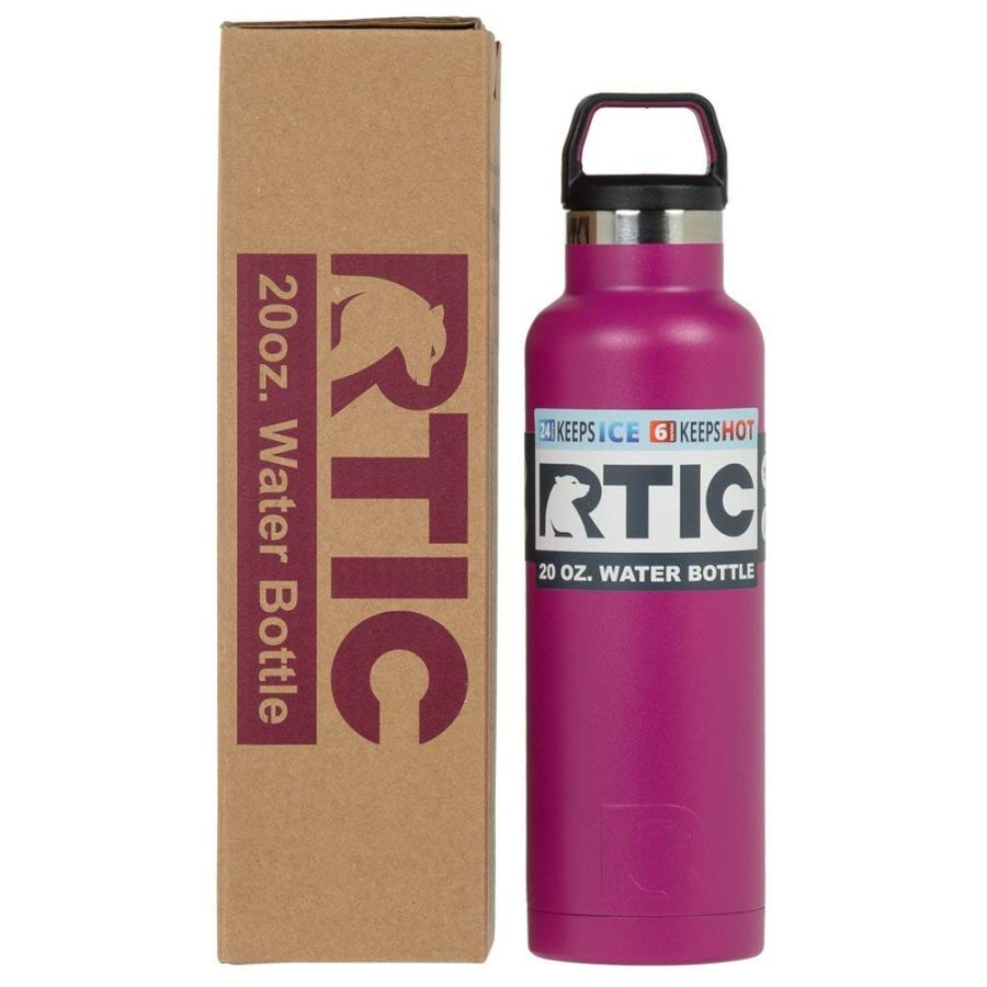 RTIC 20 OZ VACUUM INSULATED WATER BOTTLE, METAL STAINLESS STEEL DOUBLE WALL INSULATION, BPA FREE REUSABLE, LEAK-PROOF THERMOS FLASK FOR HOT AND C |  | 01