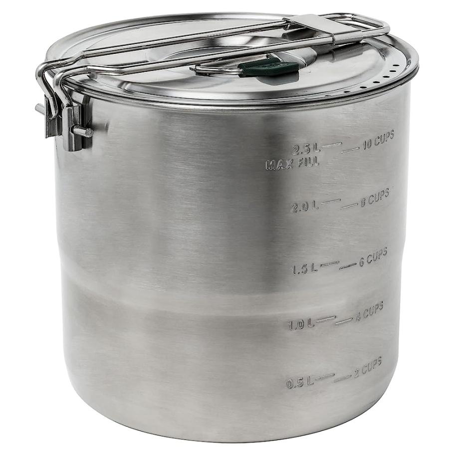 STANLEY ADVENTURE 4-PERSON COOKSET, 11-PIECE CAMPING COOKING KIT WITH 2.6 QUART STAINLESS STEEL POT AND UTENSILS | STANLEY | 02