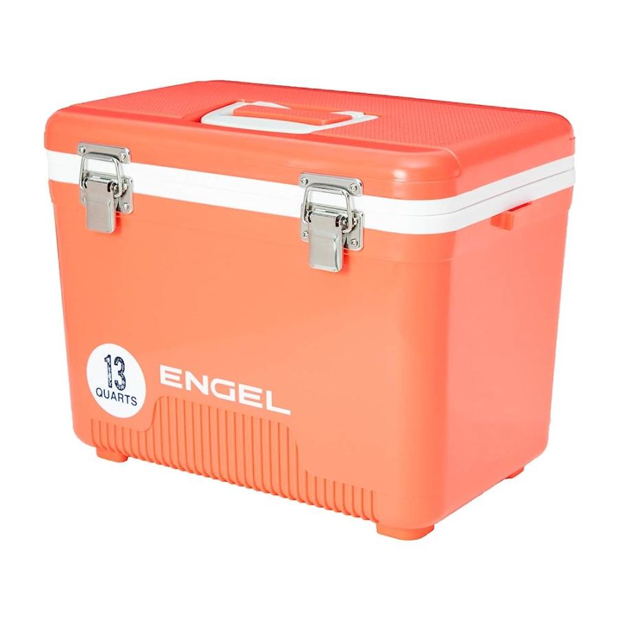 ENGEL UC13 13 QUART LEAK-PROOF, AIR TIGHT, DRYBOX COOLER AND SMALL HARD SHELL LUNCHBOX FOR MEN AND WOMEN IN CORAL | 