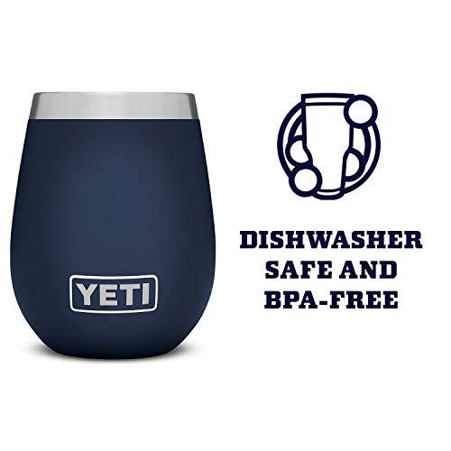 YETI Rambler 10オンス ワインタンブラー マグスライダー蓋付き 真空断熱 ステンレス製、ネイビー | YETI | 03