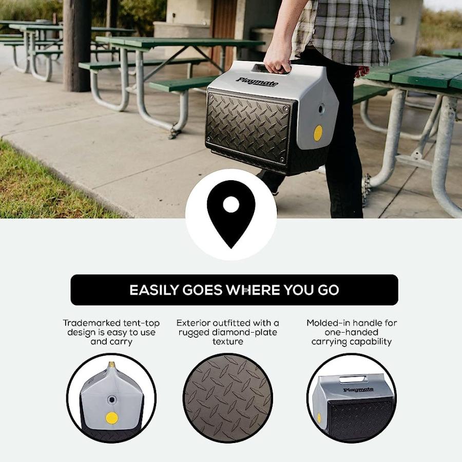 IGLOO THE BOSS PLAYMATE COOLER, BLACK/GREY, 14 QT | igloo | 01