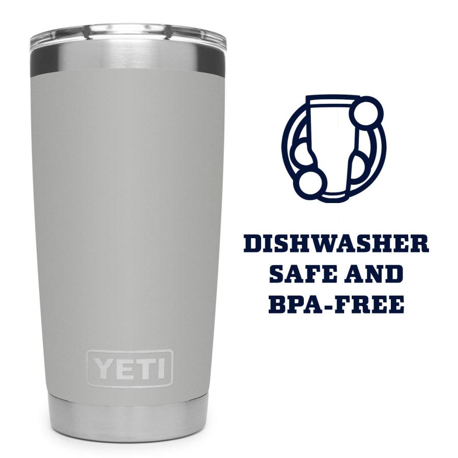 YETI Rambler 20オンス タンブラー マグスライダー蓋付き 真空断熱 ステンレス製、グラネットグレー | YETI | 04