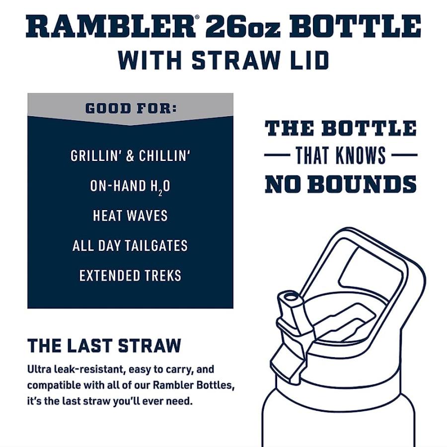 YETI RAMBLER 26 OZ BOTTLE, VACUUM INSULATED, STAINLESS STEEL WITH STRAW CAP, NAVY | YETI | 01