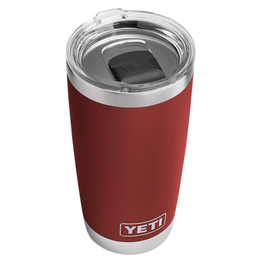 YETI Rambler 20オンス タンブラー マグスライダー蓋付き 真空断熱 ステンレス製、ブリックレッド | YETI