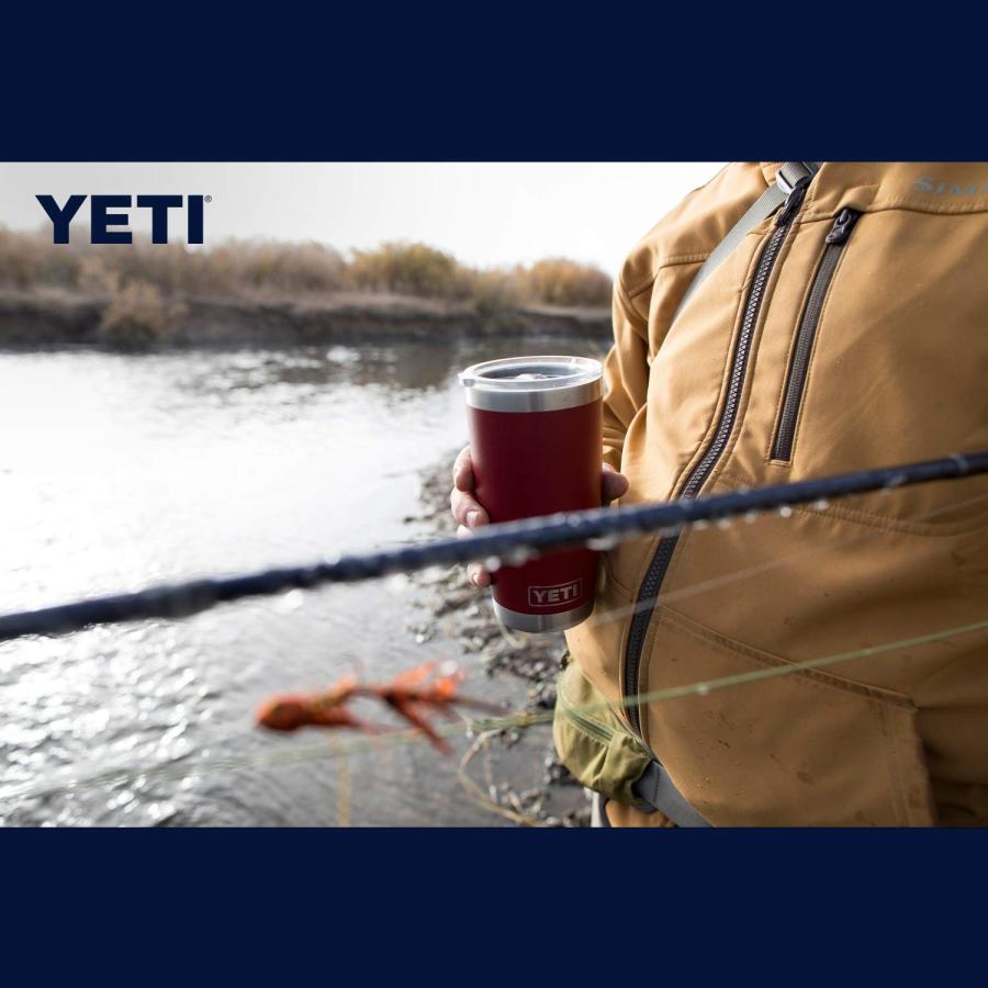 YETI Rambler 20オンス タンブラー マグスライダー蓋付き 真空断熱 ステンレス製、ブリックレッド | YETI | 06