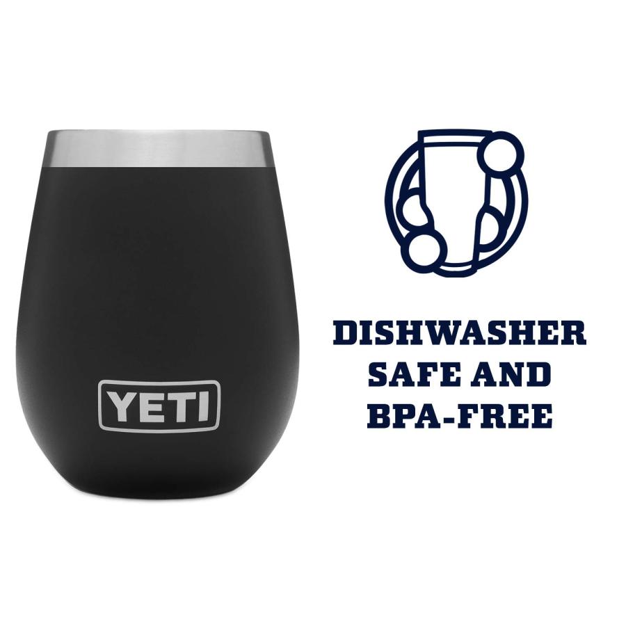 YETI Rambler 10オンス ワインタンブラー 真空断熱 ステンレス製、ブラック | YETI | 03