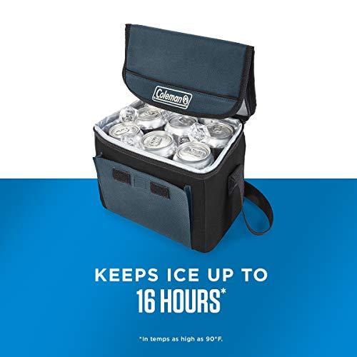 COLEMAN 9-CAN COLLAPSIBLE COOLER WITH 16-HOUR ICE RETENTION | SOFT-SIDED COOLER BAG FOLDS FLAT FOR COMPACT STORAGE, SLATE | Coleman | 02