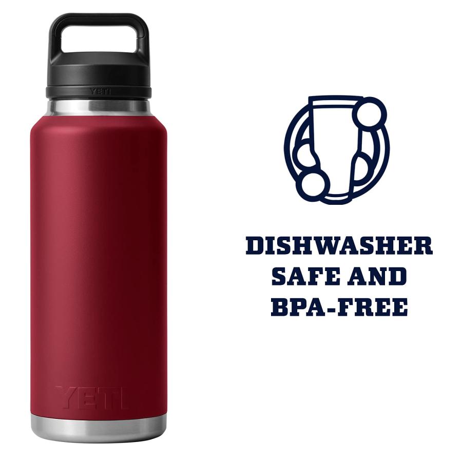 YETI Rambler 46オンス ボトル キャップ付き 真空断熱 ステンレス製、ハーベストレッド | YETI | 05