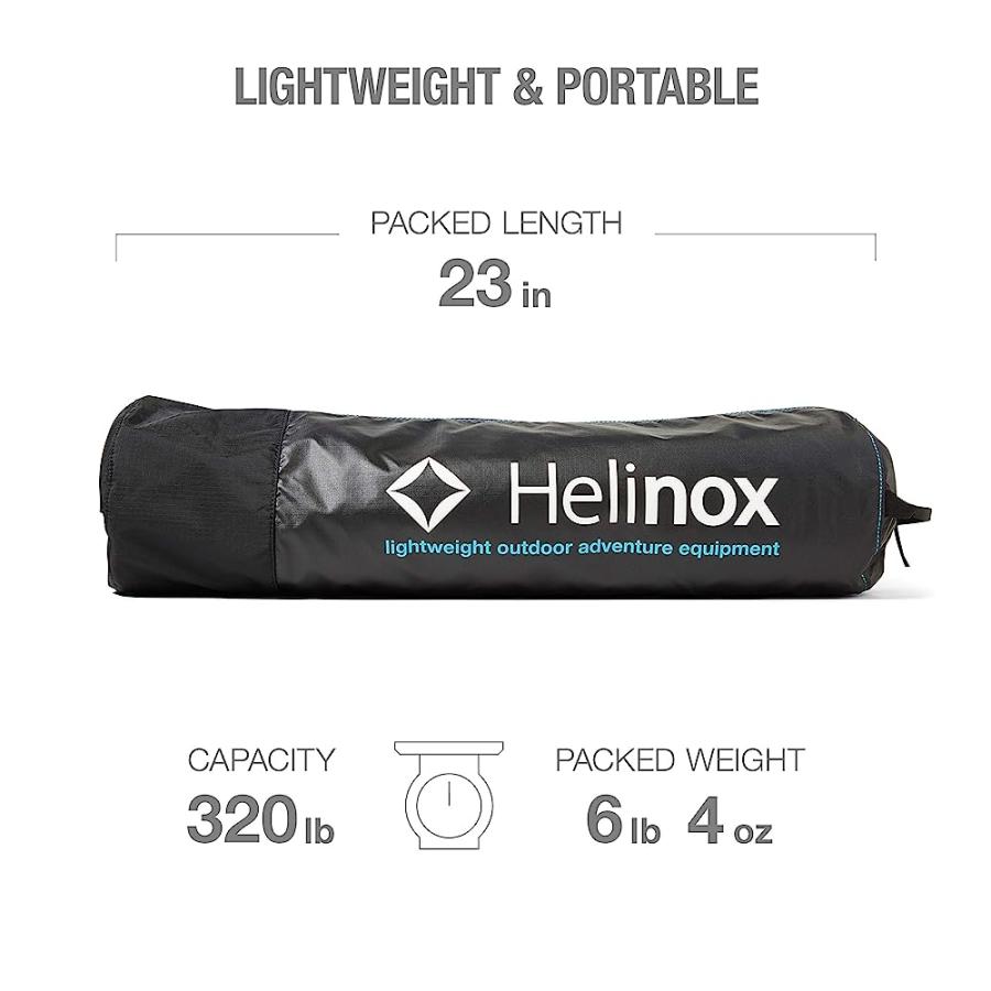 HELINOX COT ONE LIGHTWEIGHT, COMPACT, COLLAPSIBLE, PORTABLE CAMPING COT, LONG, BLACK | Helinox | 01