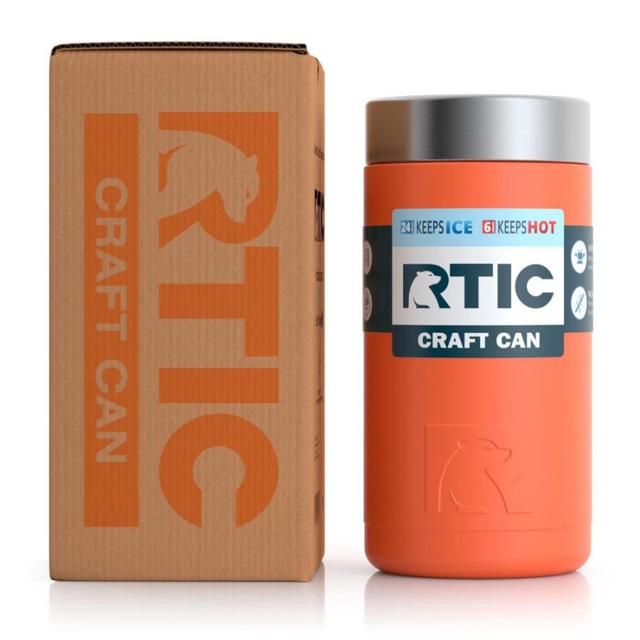 RTIC CRAFT CAN COOLER INSULATED, BEER, BEVERAGE, BOTTLE, SODA CAN COOLER WITH LID, STAINLESS STEEL METAL, DOUBLE WALL INSULATION COOZIE FOR CANS, |  | 02
