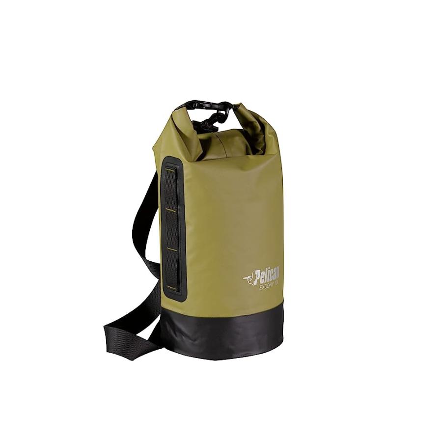 PELICAN EXODRY 10L SMALL DRYBAG OLIVE WATERPROOF SHOULDER STRAP THICK & LIGHTWEIGHT ROLL TOP DRY COMPRESSION KEEPS GEAR DRY FOR KAYAKING, BEACH, | PELICAN PRODUCTS