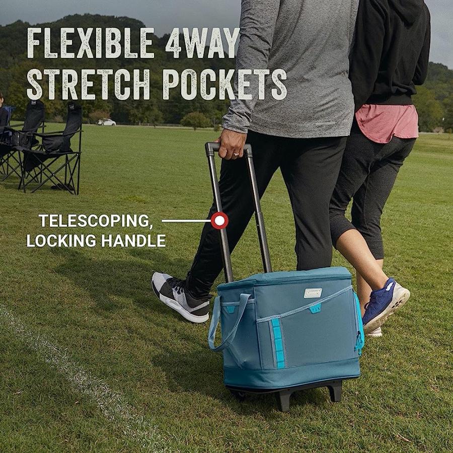 COLEMAN SPORTFLEX SOFT COOLER WITH 4WAY STRETCH MESH POCKETS, EXPANDABLE ACTIVE STRETCH SIDE POCKETS, COOLER BAG, SOFT SIDED COOLER, INSULATED LU | Coleman | 04