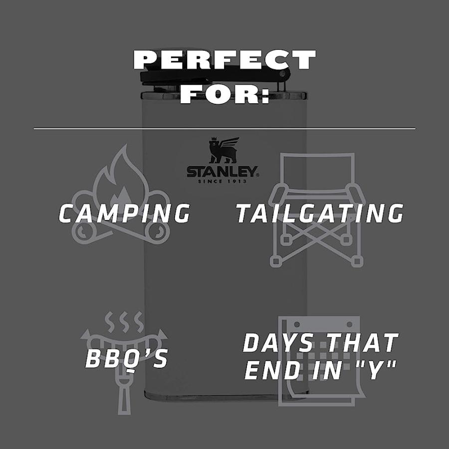 STANLEY CLASSIC FLASK 8OZ WITH NEVER-LOSE CAP, WIDE MOUTH STAINLESS STEEL HIP FLASK FOR EASY FILLING & POURING, INSULATED BPA-FREE LEAK-PROOF FLA | STANLEY | 02