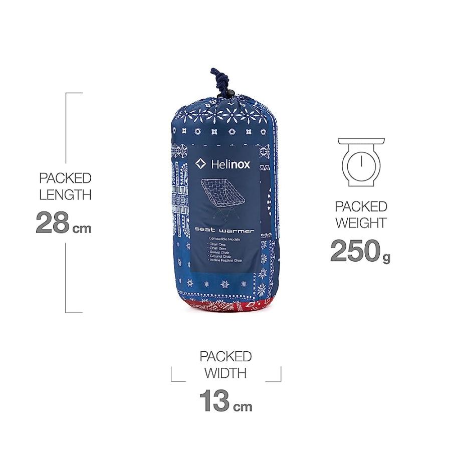 HELINOX SEAT WARMER INSULATED FITTED CHAIR COVER, CHAIR ONE, BLUE BANDANA/RED BANDANA | Helinox | 06