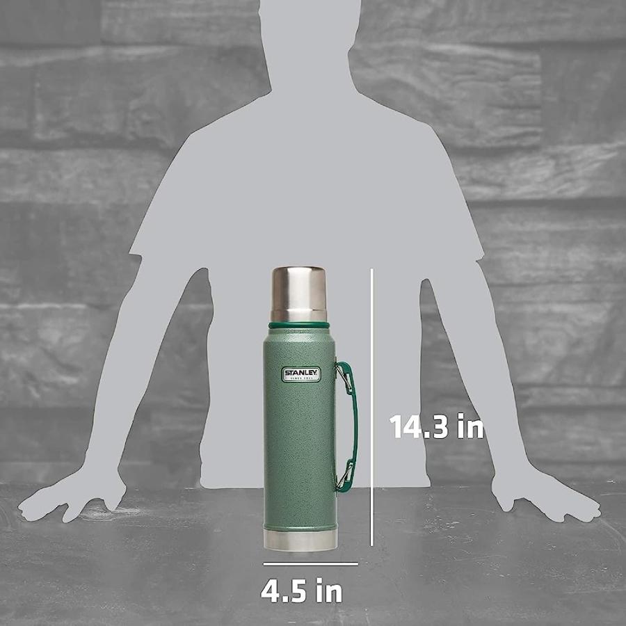 STANLEY CLASSIC VACUUM INSULATED WIDE MOUTH BOTTLE - BPA-FREE 18/8 STAINLESS STEEL THERMOS FOR COLD & HOT BEVERAGES KEEPS LIQUID HOT OR COLD FOR | STANLEY | 02
