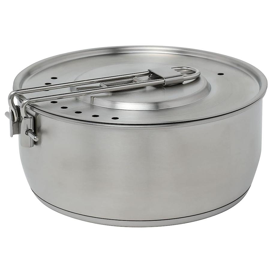 STANLEY EVEN HEAT ESSENTIAL POT SET, 4-PIECE CAMPING COOKWARE SET WITH STAINLESS STEEL POTS AND PANS, UTENSILS, LIDS, AND COOKING ACCESSORIES, OU | STANLEY | 02