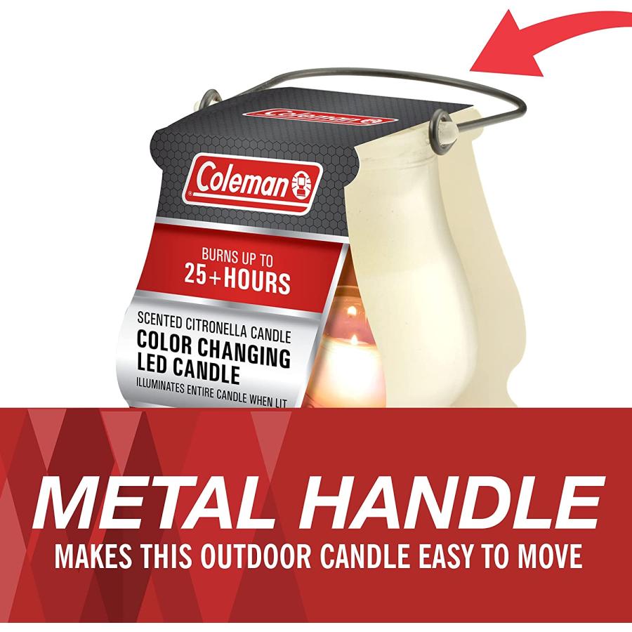 Coleman Color Changing LED Candle - Citronella Candle, Outdoor Candle - 8 oz (Boxed) | Coleman | 07
