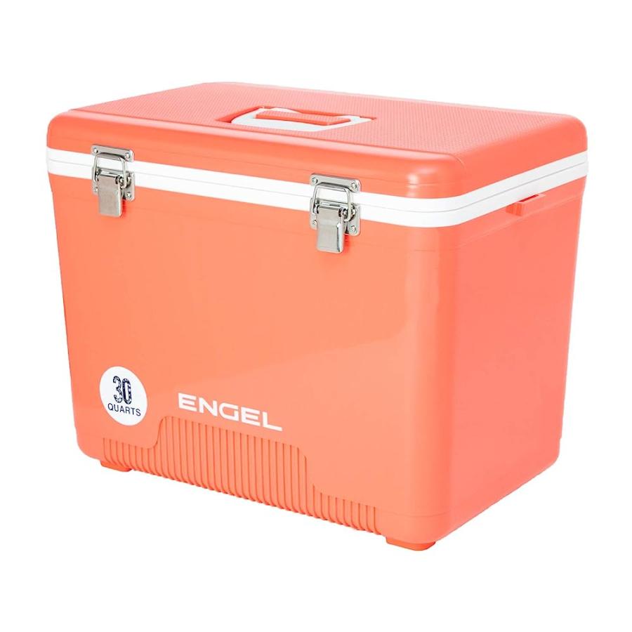 ENGEL UC30 30QT LEAK-PROOF, AIR TIGHT, DRYBOX COOLER AND HARD SHELL LUNCHBOX FOR MEN AND WOMEN IN CORAL | 