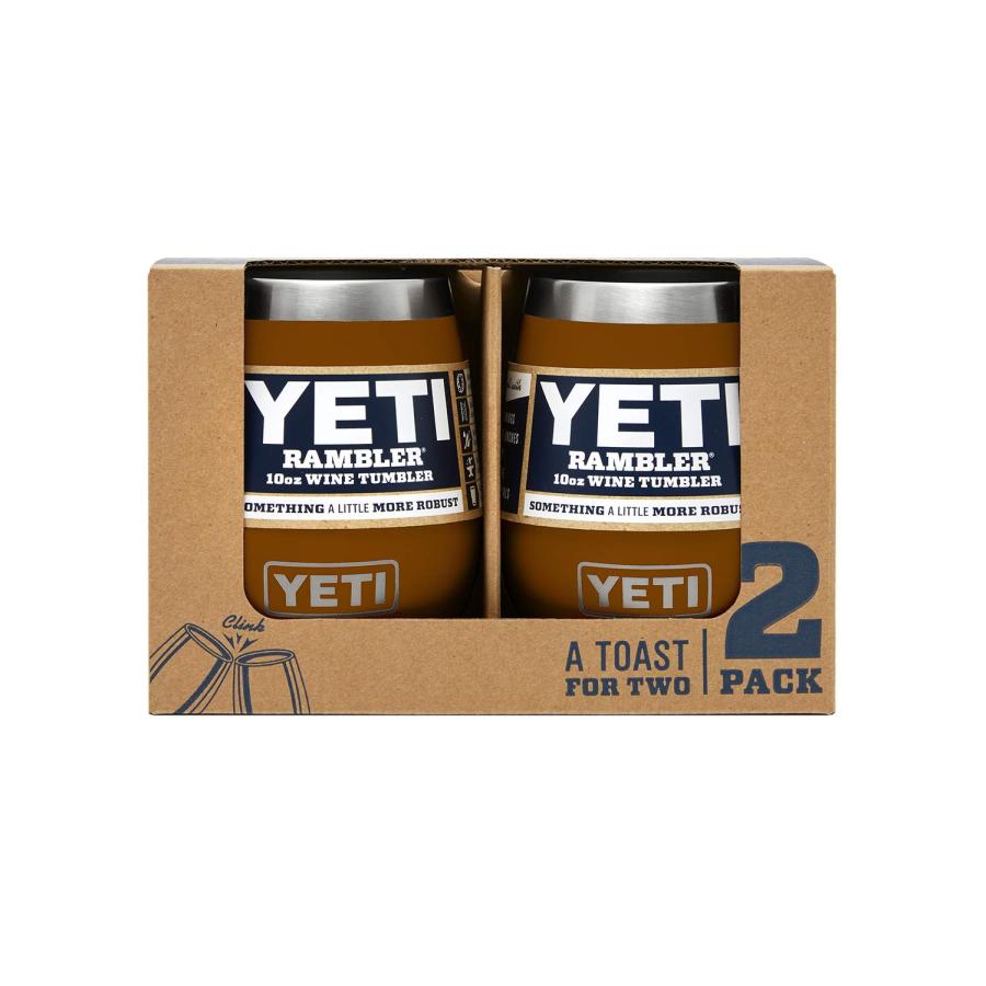 YETI Rambler 10オンス ワインタンブラー 真空断熱 ステンレス製 2個パック、クレイ | YETI