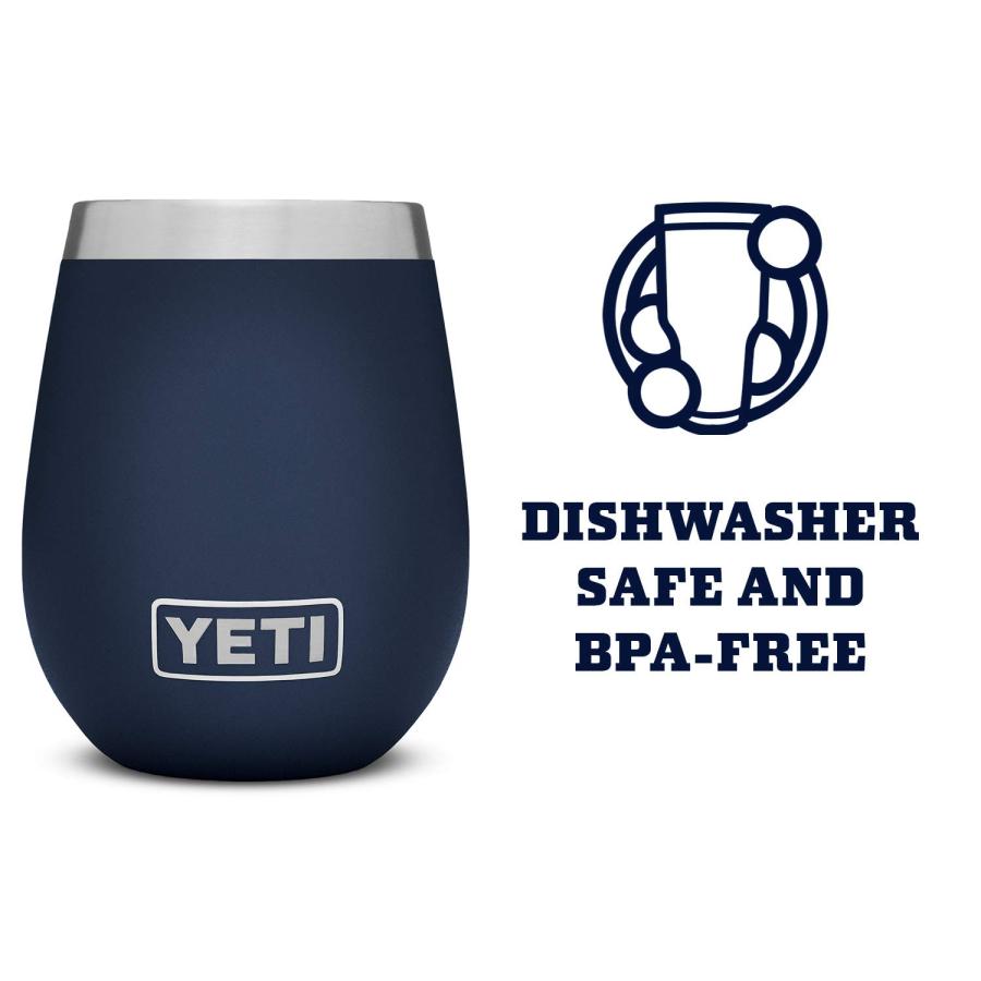 YETI Rambler 10オンス ワインタンブラー 真空断熱 ステンレス製 2個パック、ネイビー | YETI | 04