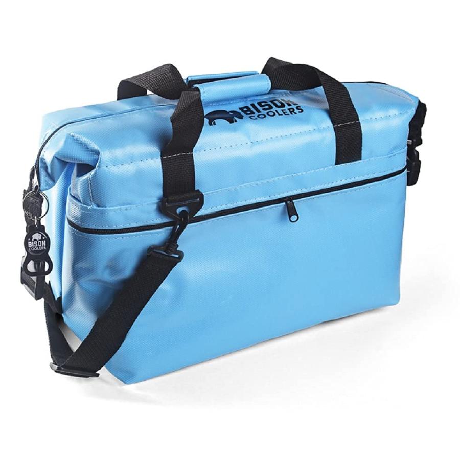 BISON COOLERS BLUE 24 CAN SOFT SIDED INSULATED COOLER BAG MADE IN THE USA XGAC9P870OUSダイレクト