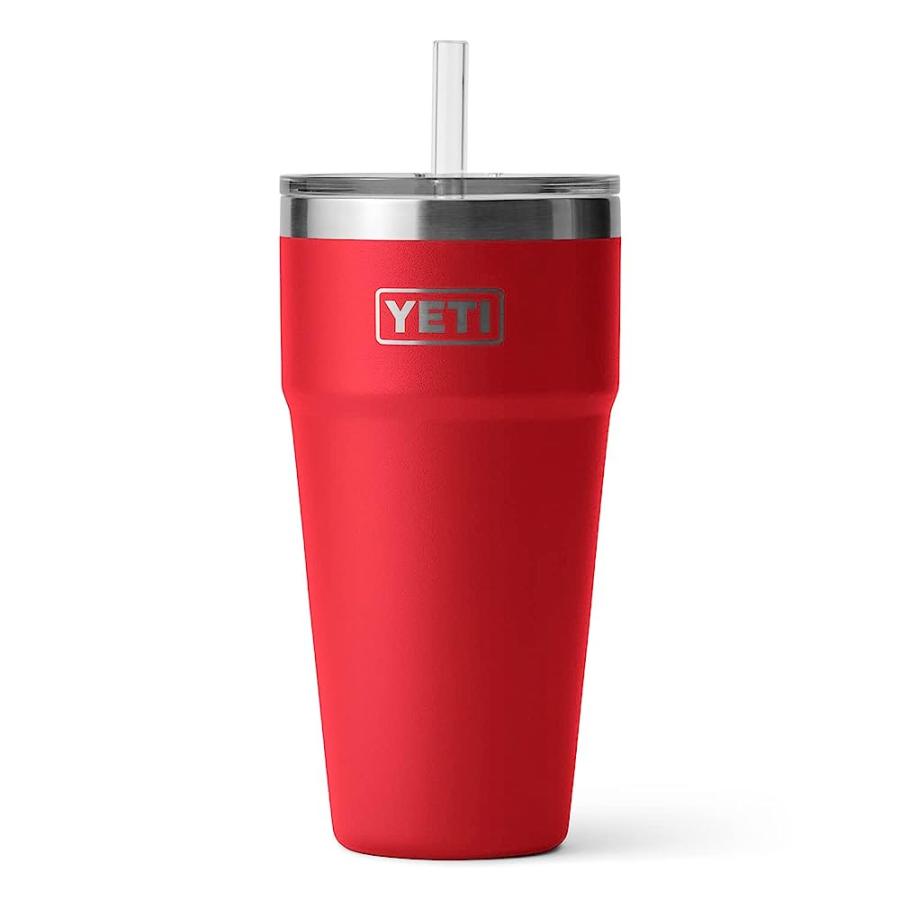 YETI RAMBLER 26 OZ STRAW CUP, VACUUM INSULATED, STAINLESS STEEL WITH STRAW LID, RESCUE RED | YETI | 02