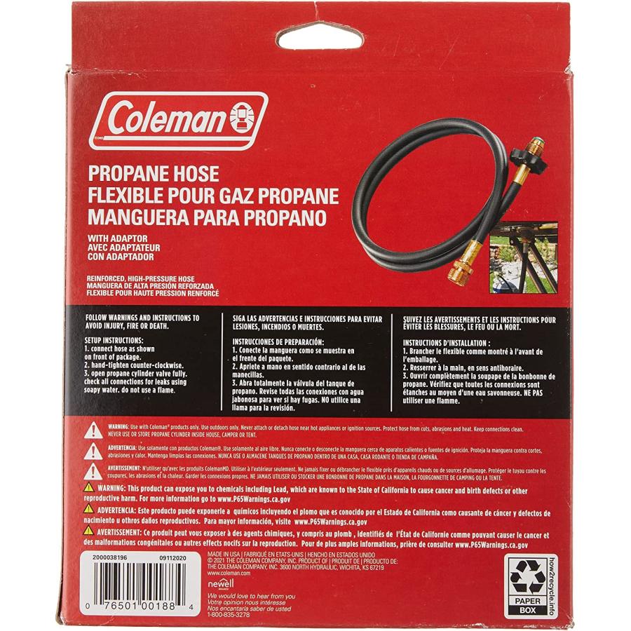 Coleman High-Pressure Propane Hose and Adapter | Coleman | 02