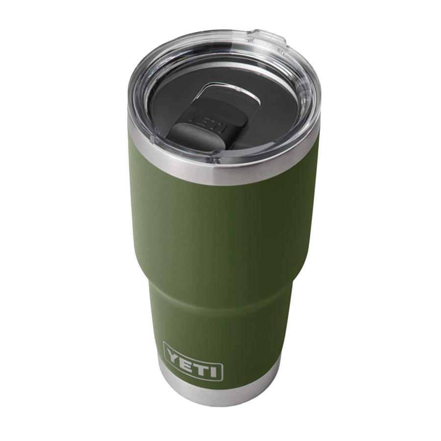 YETI Rambler 30オンス タンブラー マグスライダー蓋付き 真空断熱 ステンレス製、ハイランズオリーブ | YETI