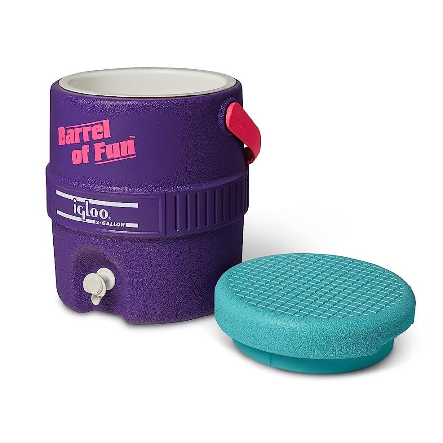 IGLOO 2-GALLON RETRO PARTY WATER JUG COOLER, PURPLE | igloo | 01
