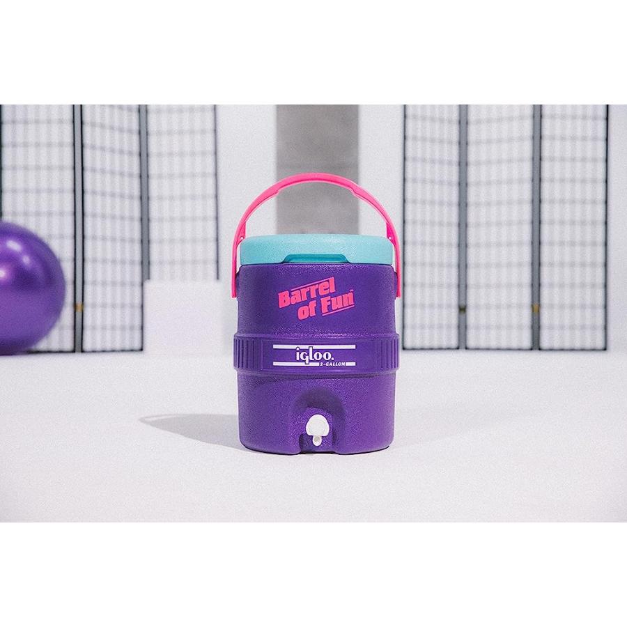 IGLOO 2-GALLON RETRO PARTY WATER JUG COOLER, PURPLE | igloo | 03