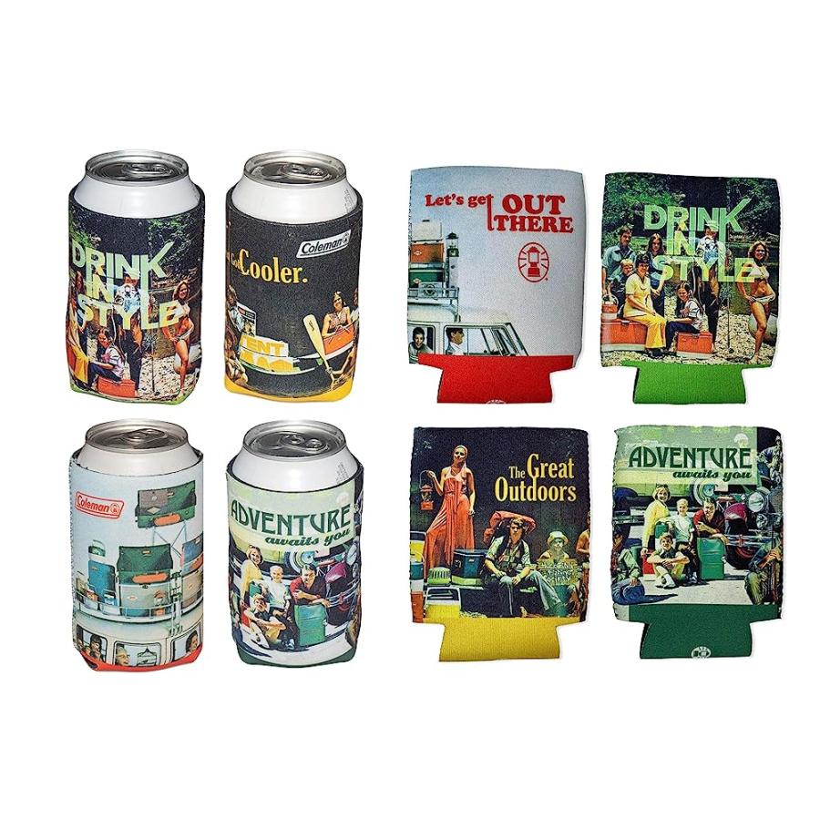 COLEMAN 4 CAN HOLDERS IN EACH PACK THROWBACK COLLECTION DRINK & MUG HOLDER VINTAGE CAN HOLDER GREAT FOR CAMPING & BACKPACKING | Coleman