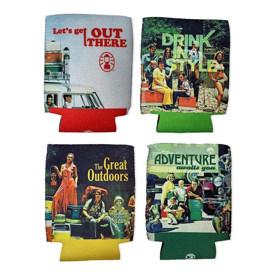 COLEMAN 4 CAN HOLDERS IN EACH PACK THROWBACK COLLECTION DRINK & MUG HOLDER VINTAGE CAN HOLDER GREAT FOR CAMPING & BACKPACKING | Coleman | 01