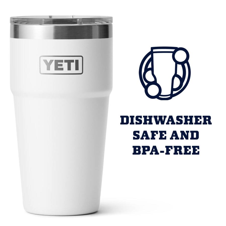 YETI Rambler 16オンス スタッカブルパイント マグスライダー蓋付き 真空断熱 ステンレス製、ホワイト | YETI | 02