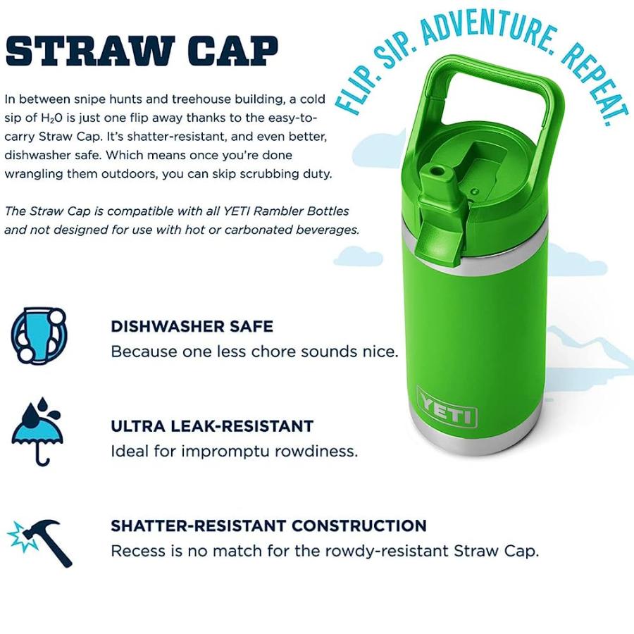 YETI RAMBLER JR. 12 OZ KIDS BOTTLE, WITH STRAW CAP, CANOPY GREEN | YETI | 05