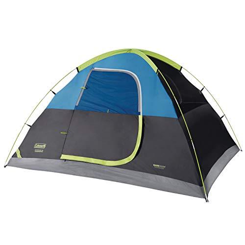 COLEMAN DOME CAMPING TENT | SUNDOME DARK ROOM TENT WITH EASY SET UP , GREEN/BLACK/TEAL, 4 PERSON | Coleman | 01